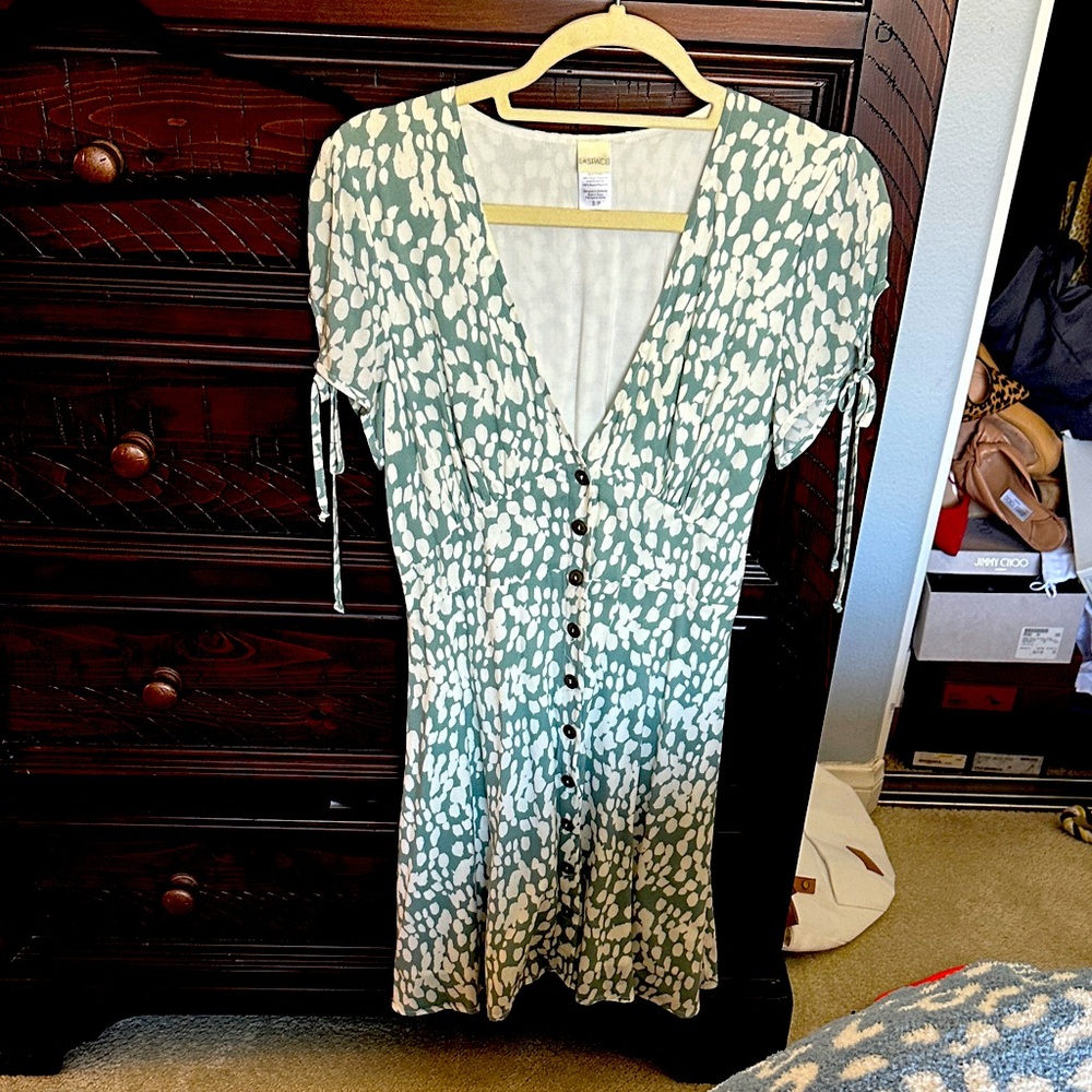 L*Space Green and White Patterned Dress